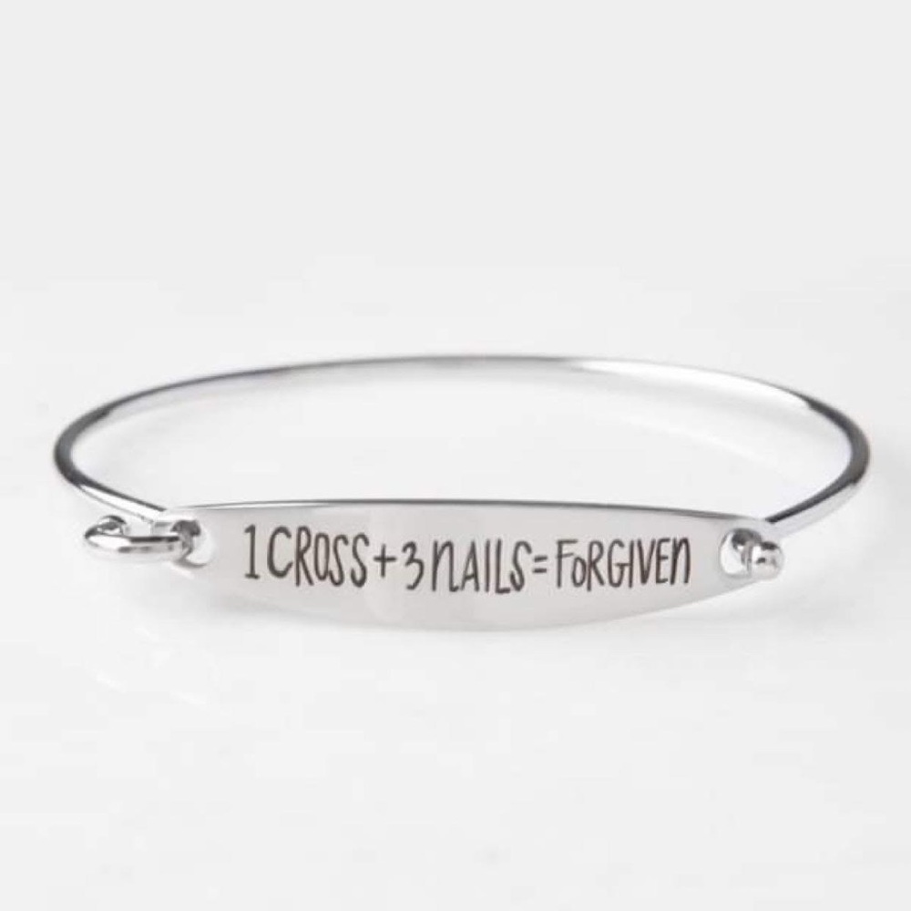 NEW Silver Inspirational Bangle Bracelet